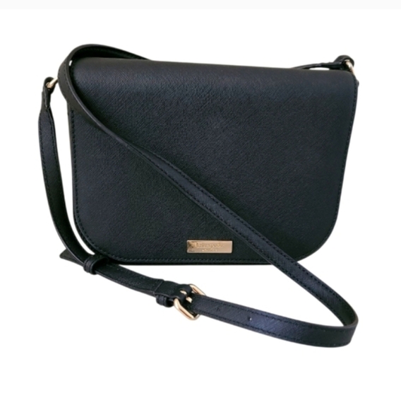 kate spade laurel way carsen saffiano leather crossbody bag black EUC - Picture 1 of 9